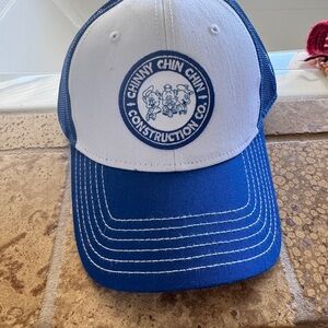 Chinny Chin Chin Construction Co. Trucker Hat - White & Royal Blue